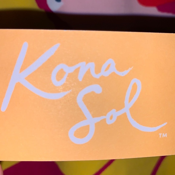 Kona Sol One Piece Swimsuit lined bathing suit, in Yellow Red Blue Pink & White - Picture 6 of 10